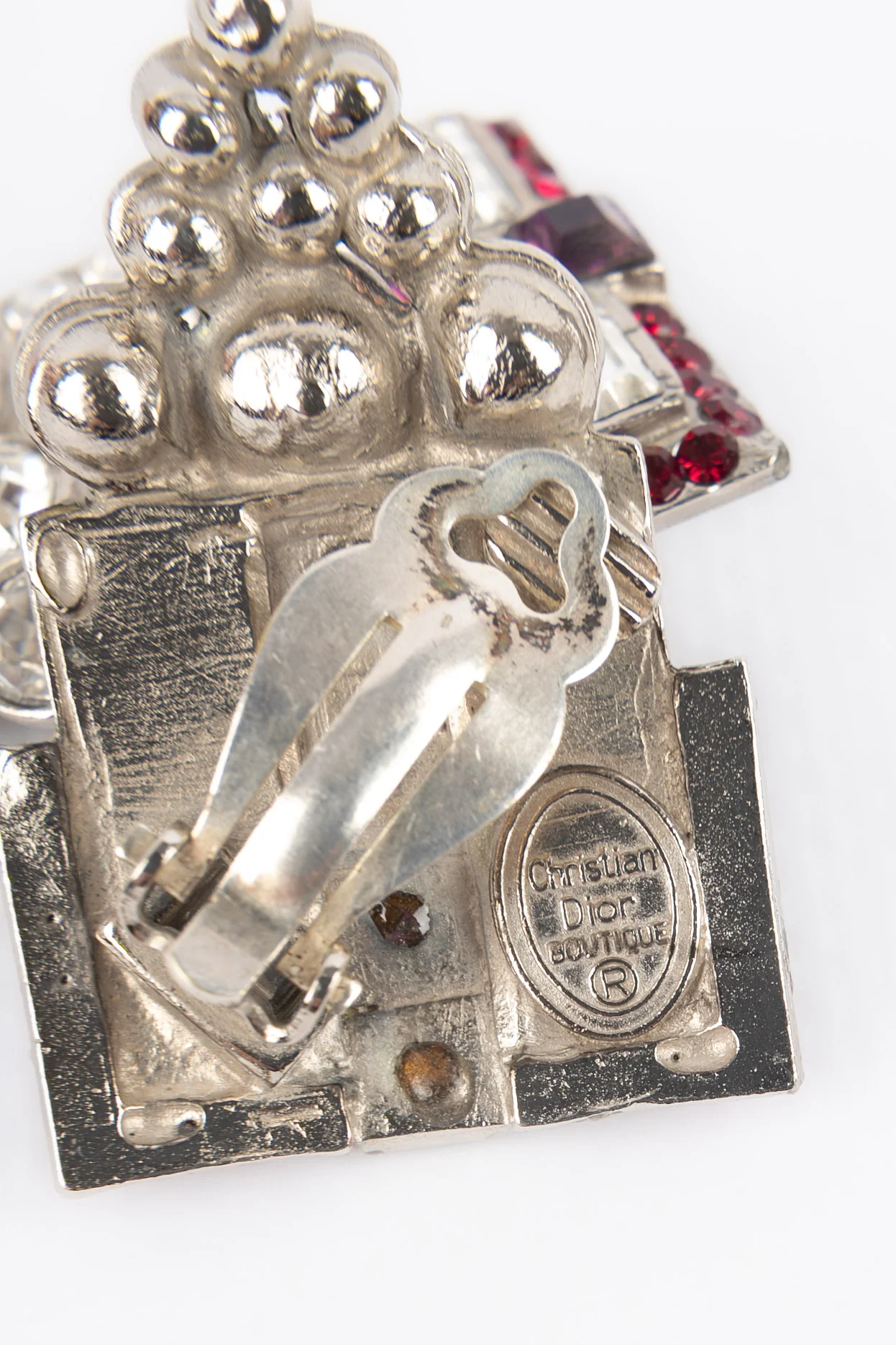 Boucles d'oreilles argentées Dior – Image 7