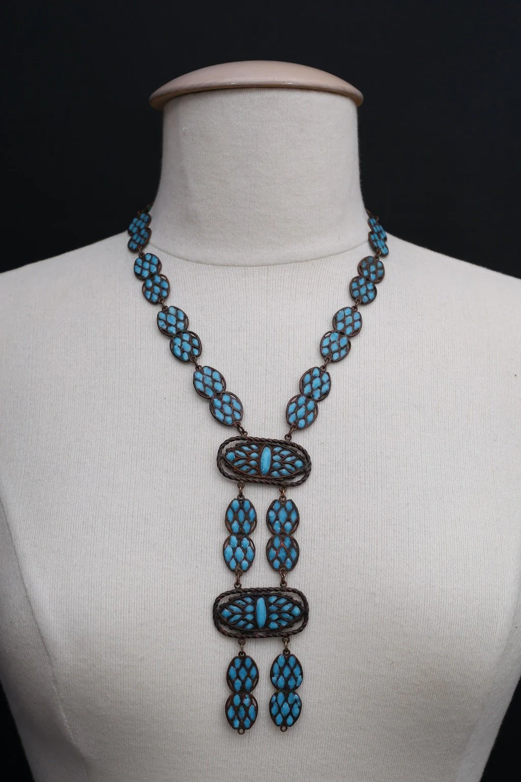 Collier en pâte de verre turquoise 1925s – Image 3