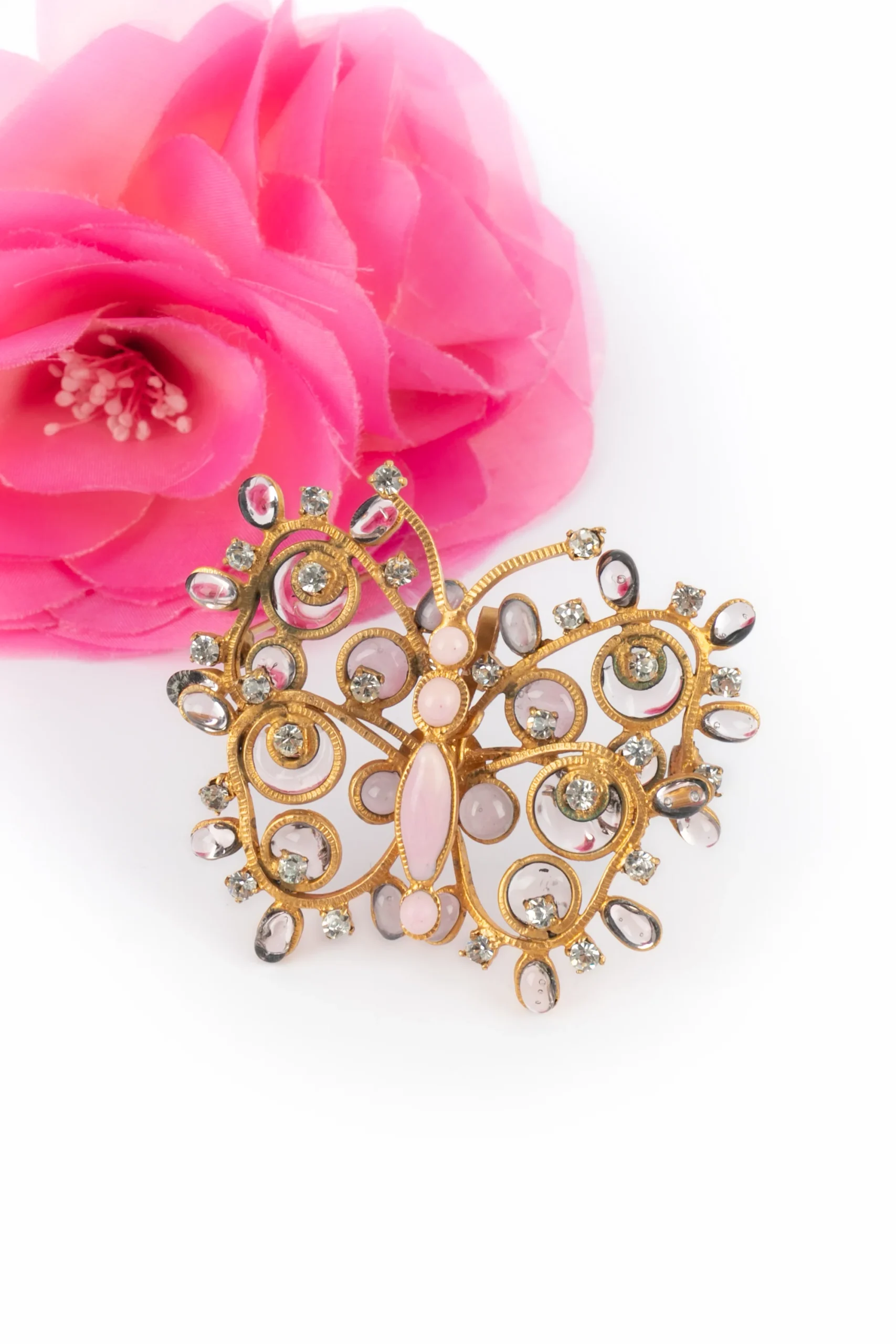 Broche pendentif "papillon" Gripoix vintage