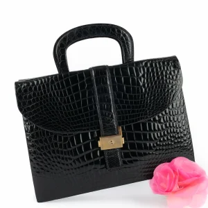 Sac / mallette en cuir noir vintage