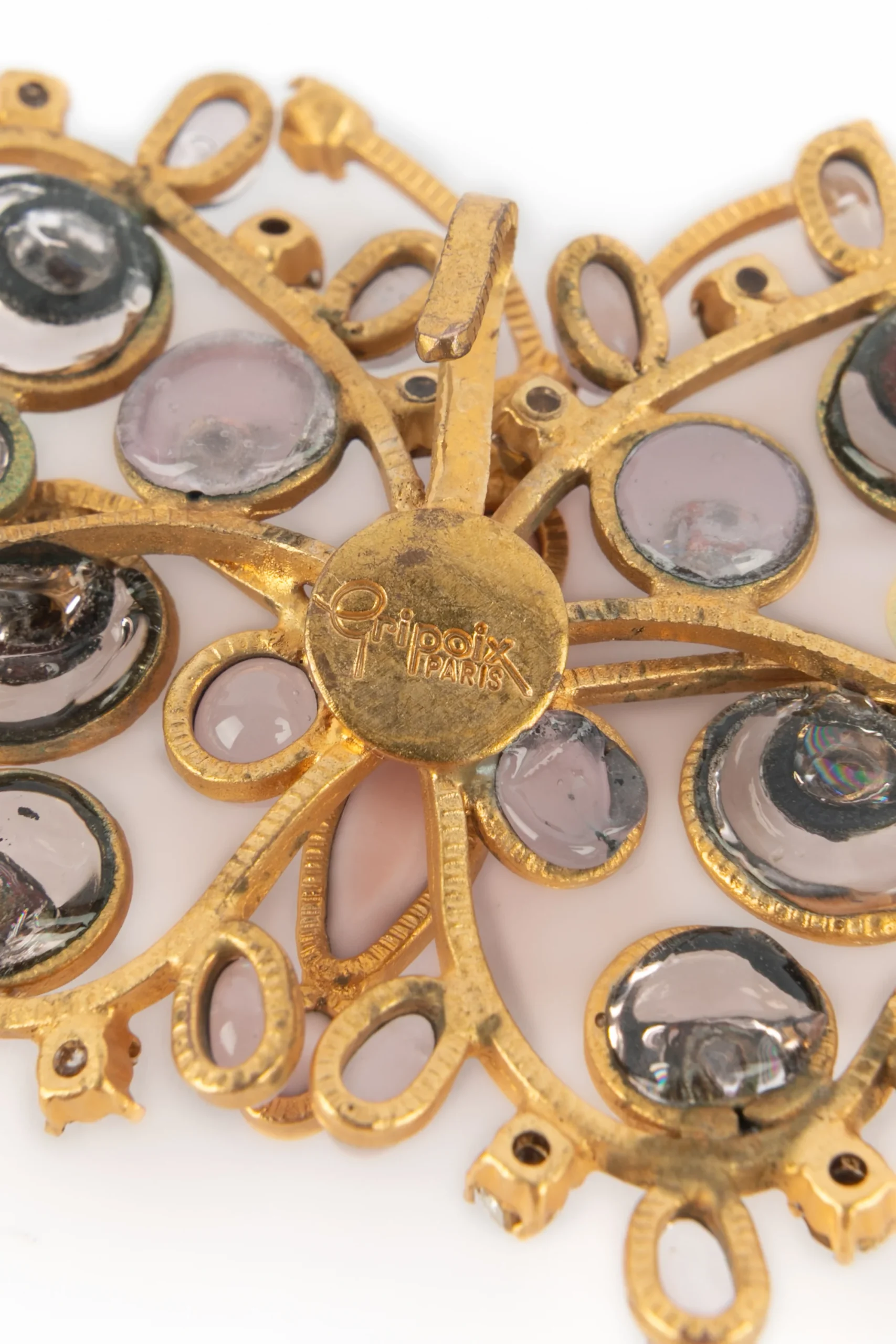 Broche pendentif "papillon" Gripoix vintage – Image 7