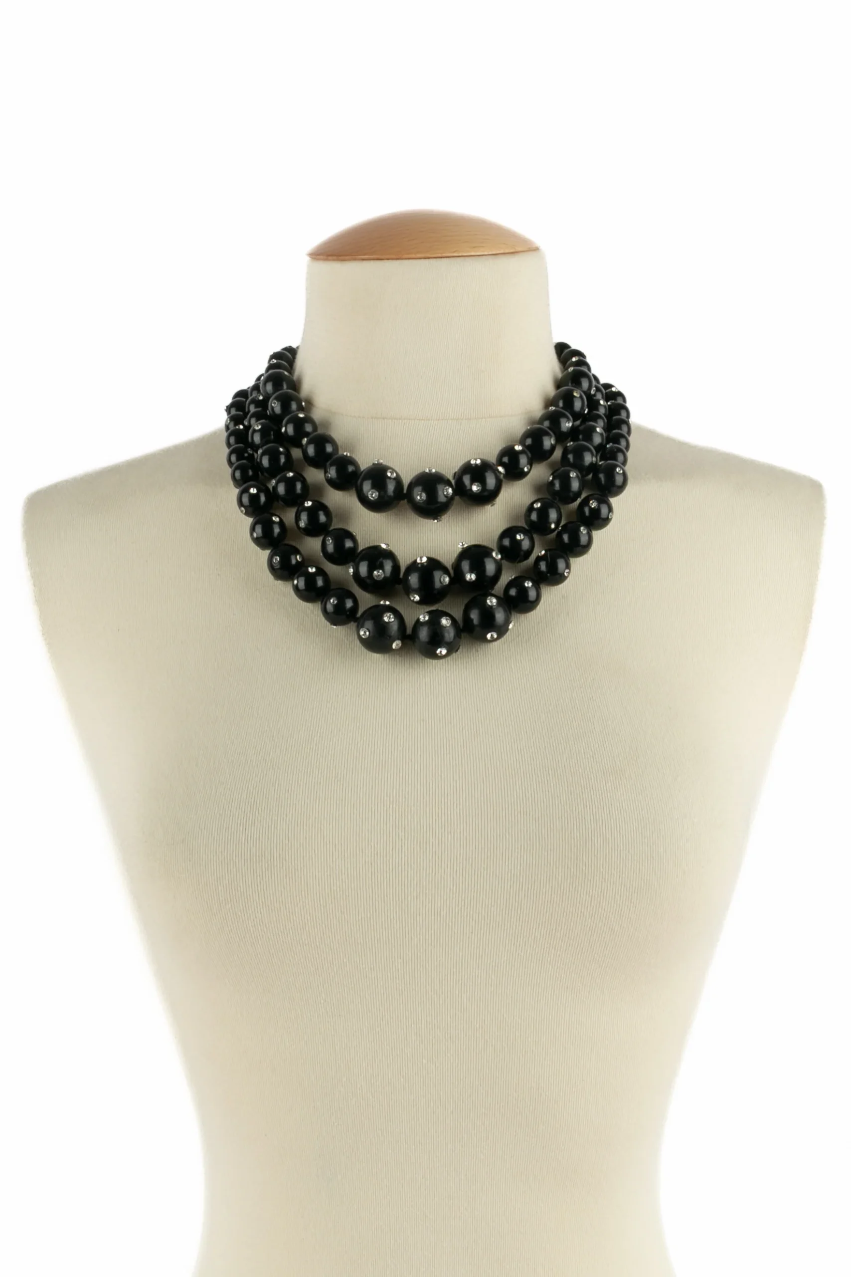 Collier de perles bakelite noire – Image 5